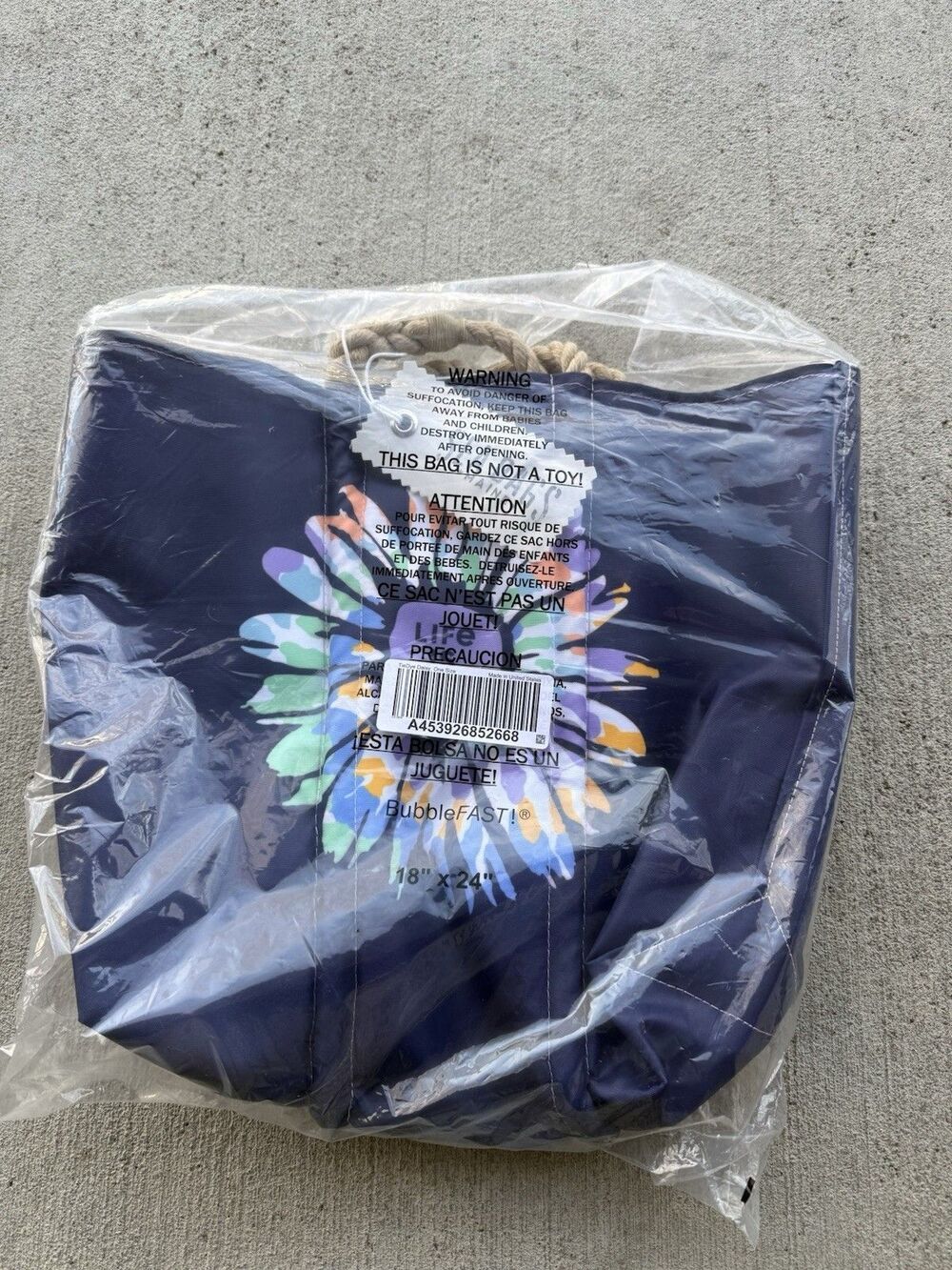 Sea Bags Maine x Life is Good Large Size Tote Bag 18x14x6 w/ Daisy Design NWT